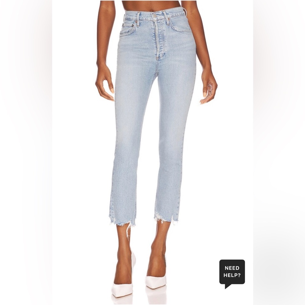 Agolde High Rise Crop Straight Leg Jeans